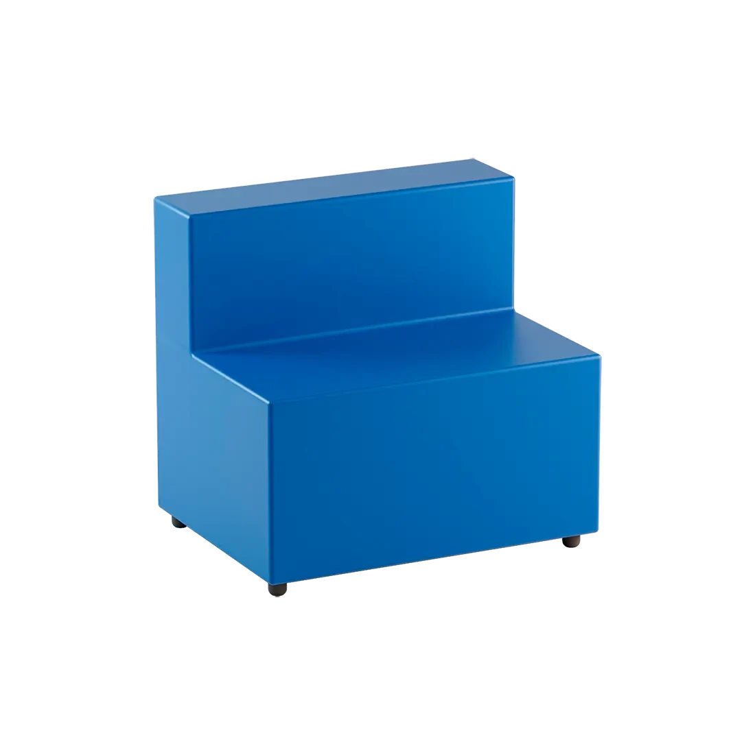 Pouf rettangolare con schienale imbottito, rivestito in similpelle 80*40
