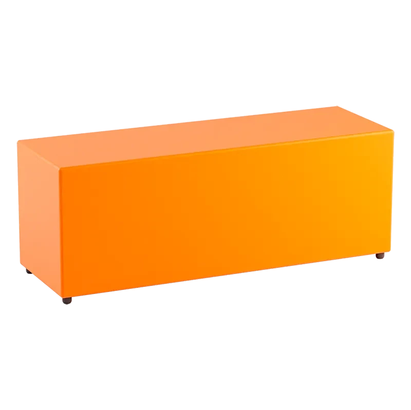 Pouf rettangolare imbottito, rivestito in similpelle colorata 120*40
