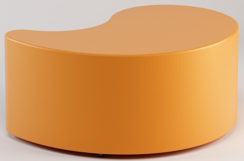 Pouf virgola imbottito, rivestito in similpelle colorata 98*68