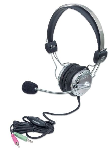 Cuffia Stereo con Microfono con Asta Flessibile