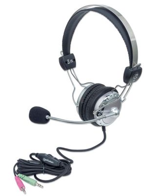 Cuffia Stereo con Microfono con Asta Flessibile