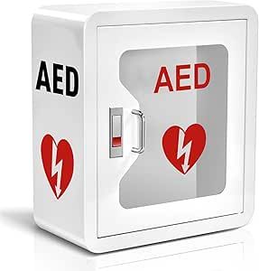 Defibrillatore DAE, da parete, con chiusura a scatto e finestra trasparente per accesso di emergenza