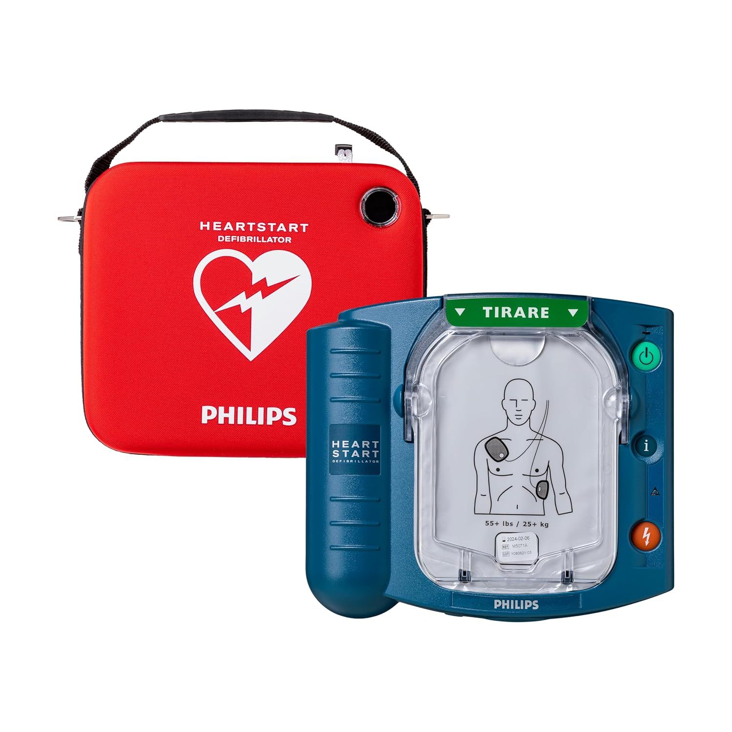 Defibrillatore Philips HeartStart HS1 con custodia slim, M5066A-C02