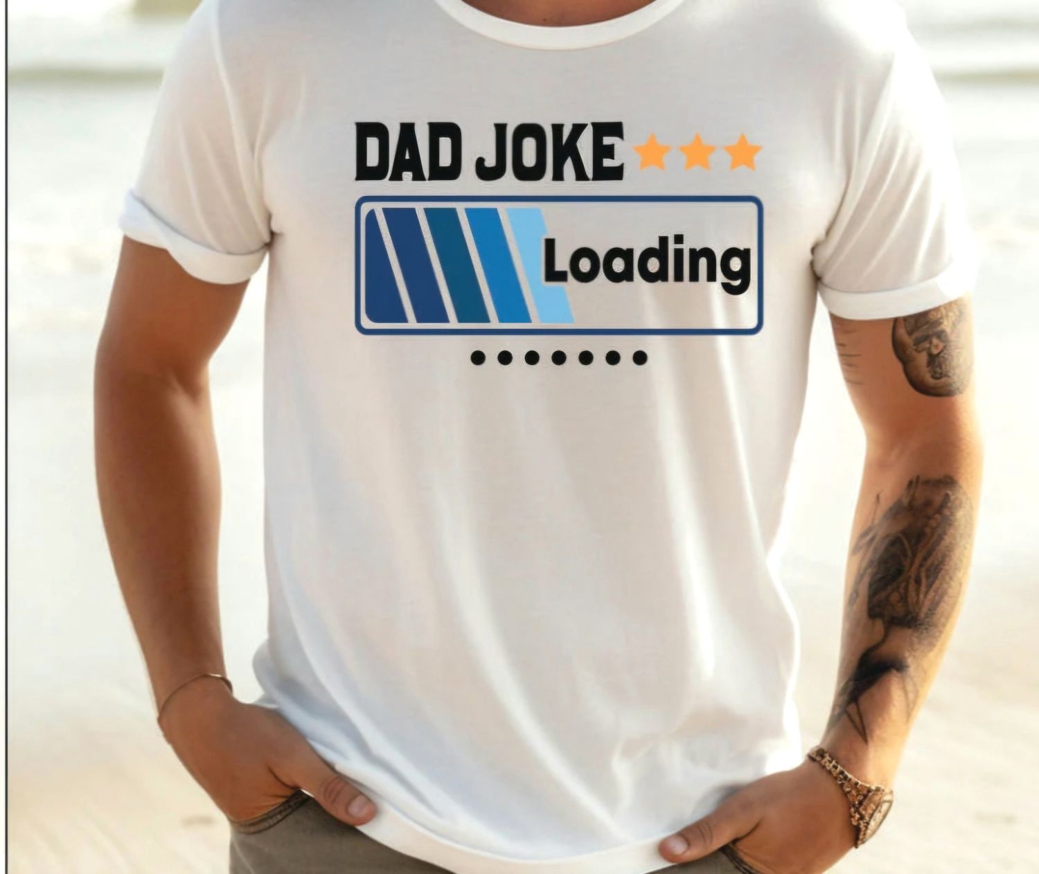 &quot;Dad Joke Loading&quot; Crew Neck T shirt 