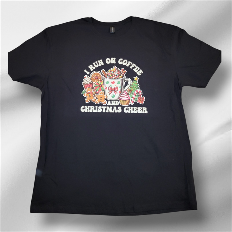 I run on Coffee and Christmas Cheer T Shirt