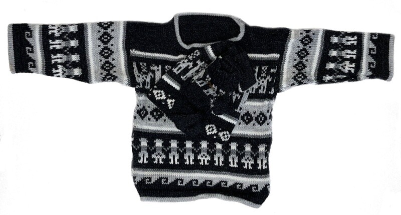 Baby sweater, socks, hat and mittens