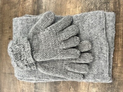 Combo gants et foulard gris enfants