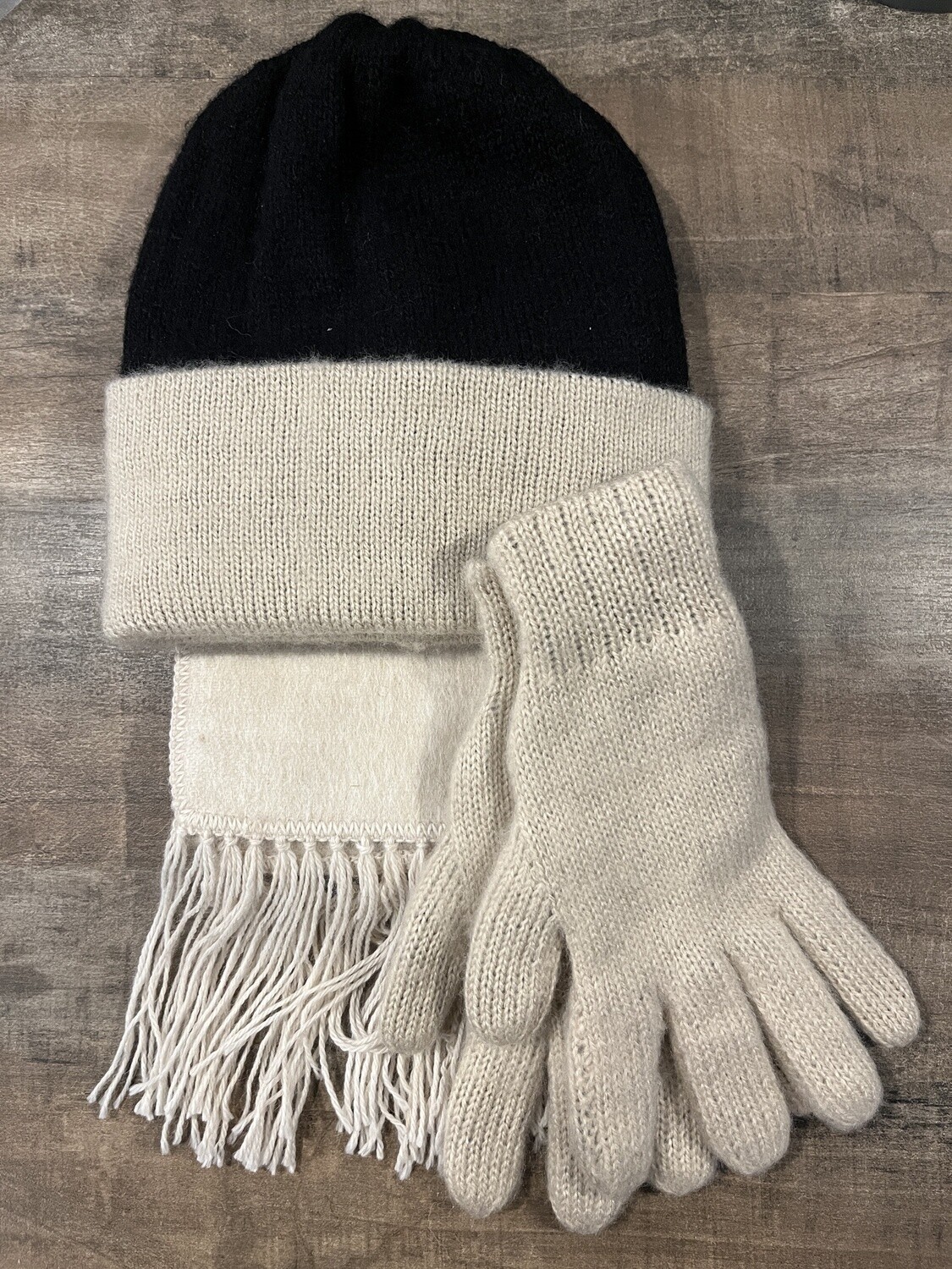 Trio Beige et Noir Alpaga pour Adulte