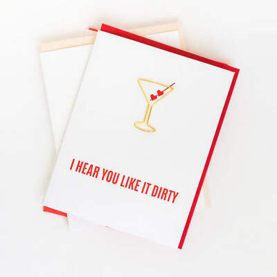 I Hear You Like It Dirty Paper Clip Letterpress Card