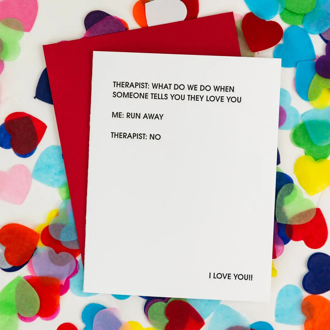 Therapist: Run Away Love -Letterpress Card