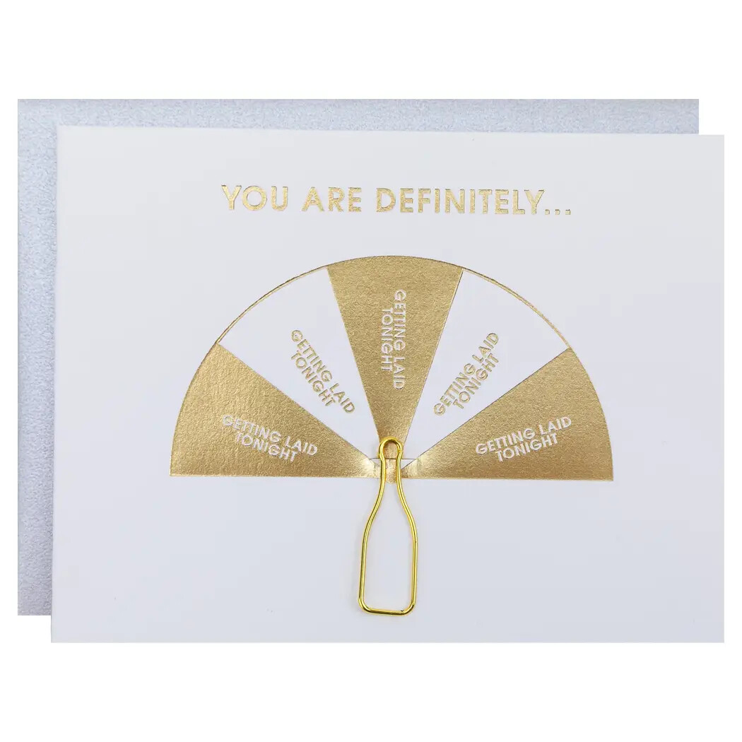 Spin the Bottle: Getting Laid - Letterpress Paper Clip Card
