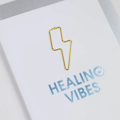 Healing Vibes Paper Clip Letterpress - Card