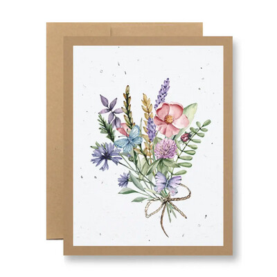 Plantable Greeting Card - {Wildflower Bouquet and Ladybug}