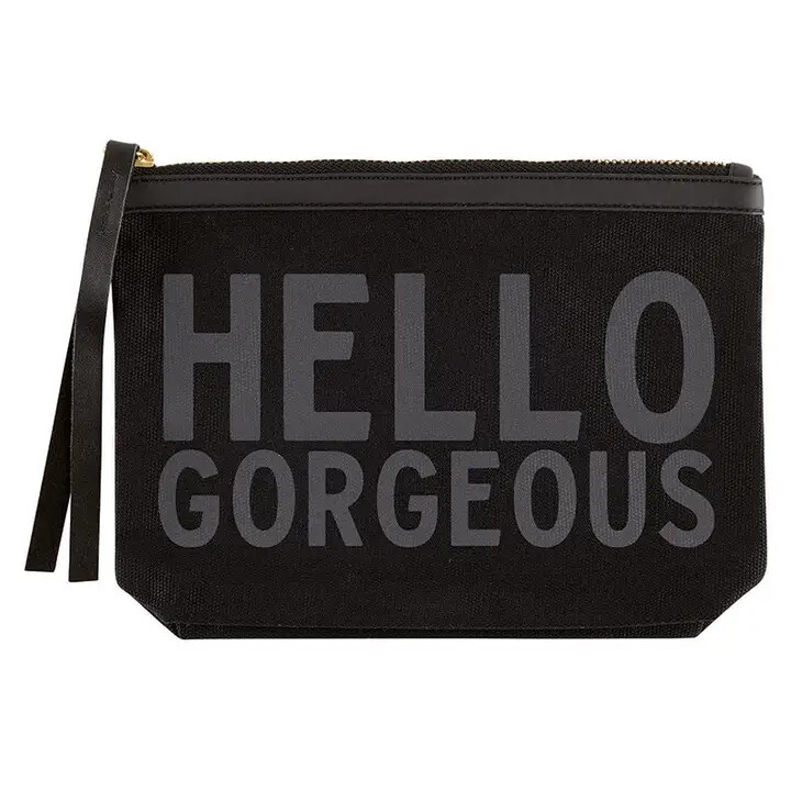 Black Canvas Pouch - Hello Gorgeous