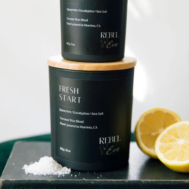 Spearmint and Eucalyptus Coconut Wax 10oz Candle - Fresh Start