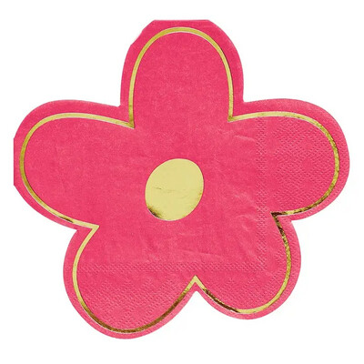 Cocktail Napkin - Die Cut Pink Flower