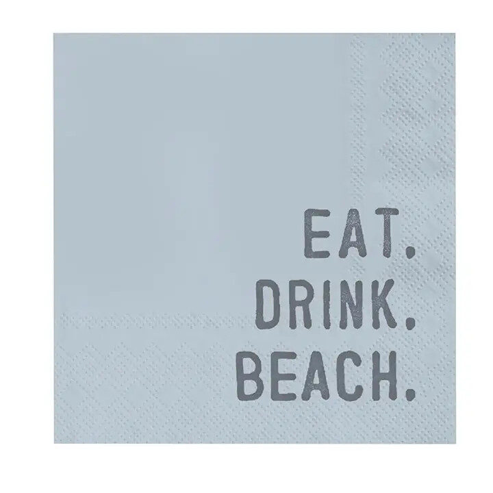 Face To Face Cocktail Napkin - Eat. Drink. Beach.