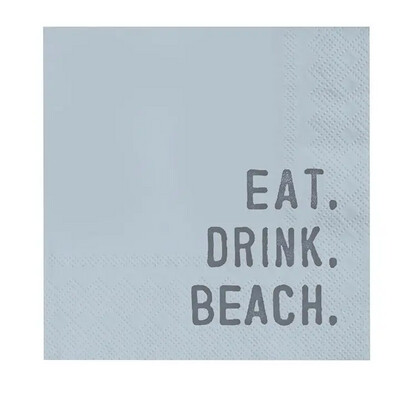 Face To Face Cocktail Napkin - Eat. Drink. Beach.