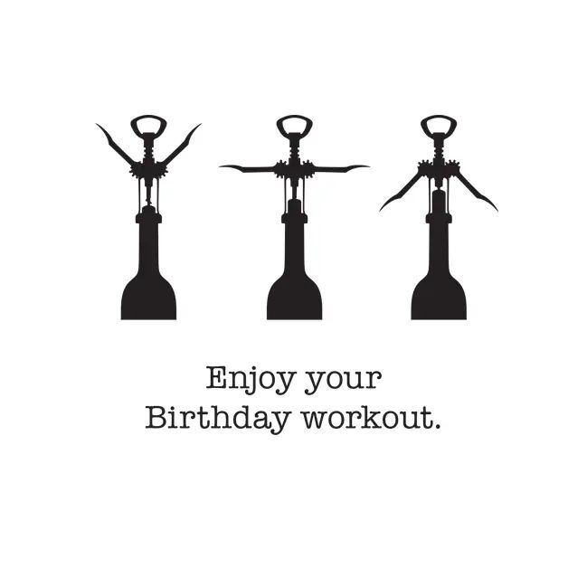 "Enjoy your Birthday workout." Birthday Greeting Card