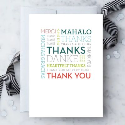 Thanks You Word Cloud Greeting Card