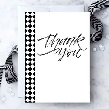 "Thanks You" Hand-drawn Typography Greeting Card