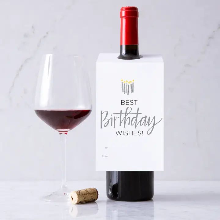 Wine Tag "Best Birthday Wishes!"