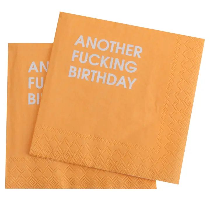 Another Fucking Birthday - Orange Cocktail Napkins