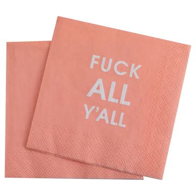 Fuck All Y'all - Pink Cocktail Napkins