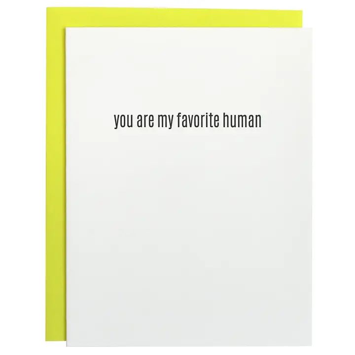 Favorite Human Letterpress Greeting Card