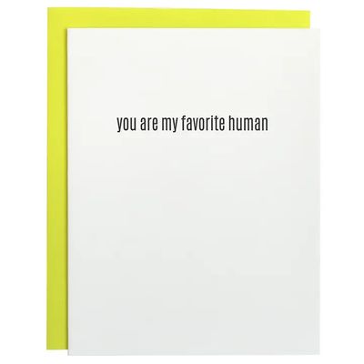 Favorite Human Letterpress Greeting Card