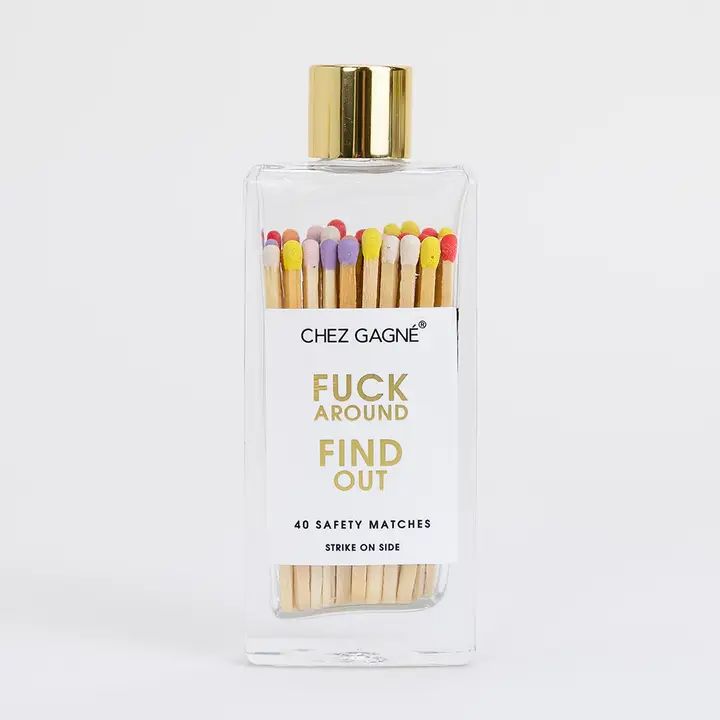 Fuck Around Find Out - Glass Bottle Matches - Rainbow