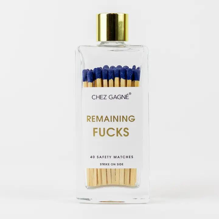 Remaining Fucks - Glass Bottle Matches - Navy