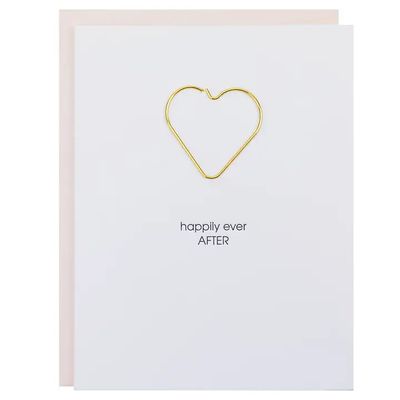 Happily Ever After Heart Paper Clip Greeting Card