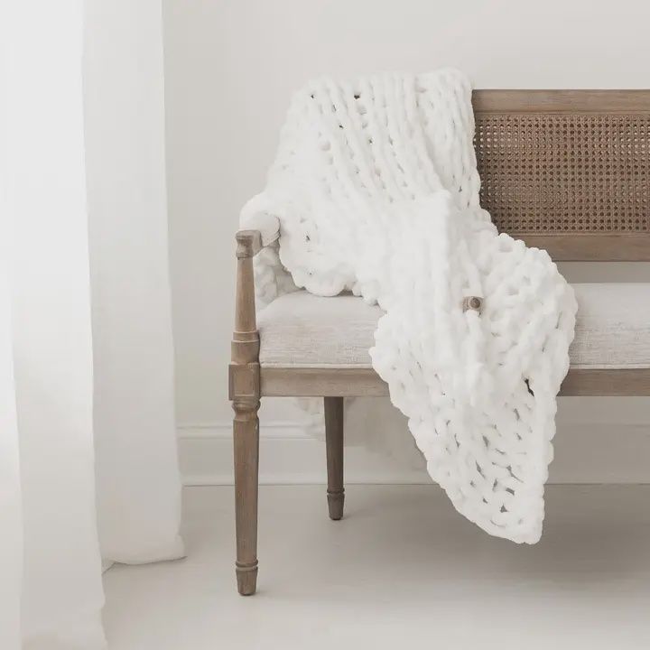 Infinite Chunky Knit Blanket | Minky | Big Blanc
