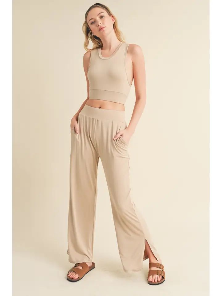 Lounge Tank and Wide Leg Pants Set S-L