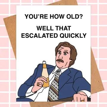 Ron Burgundy Birthday Card: Anchorman Pop Culture Classic