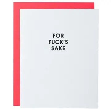 For Fuck's Sake Letterpress Greeting Card