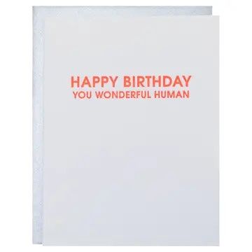 Wonderful Human Birthday Letterpress Birthday Greeting Card