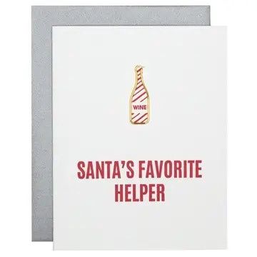 Santa's Favorite Helper Letterpress Paper Clip Greeting Card