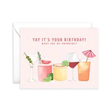 Birthday Cocktails - Funny Birthday Card &amp; Friendship Card