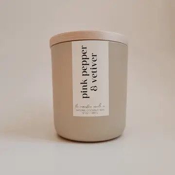 Pink Pepper + Vetiver 12oz Natural Coconut Wax Candle