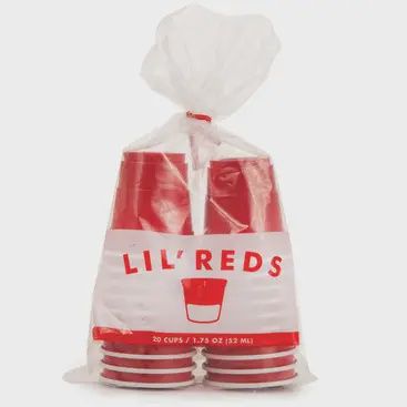 Party Disposable Red Plastic Shot Glasses Pack of 20