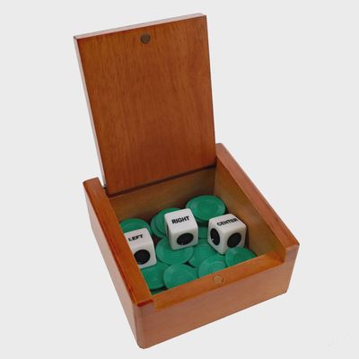 Lrc - Left Right Center Dice Game in A Wooden Box