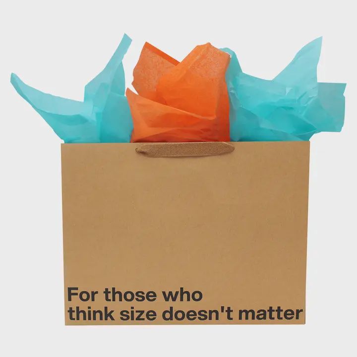 FOR THOSE WHO THINK SIZE DOESN'T MATTER- BAG