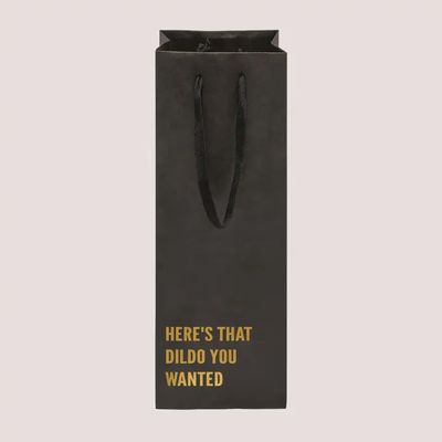Here's that Dildo You Wanted Funny Wine Bag- Black and Red