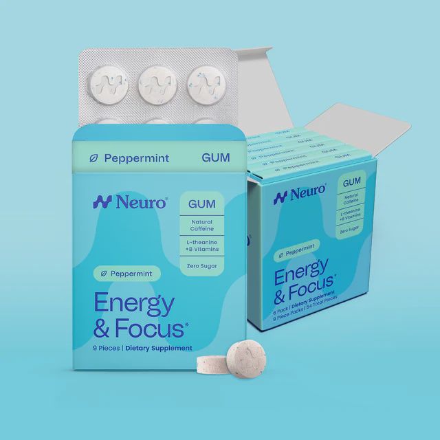 Neuro Energy &amp; Focus Peppermint Gum - 9pk