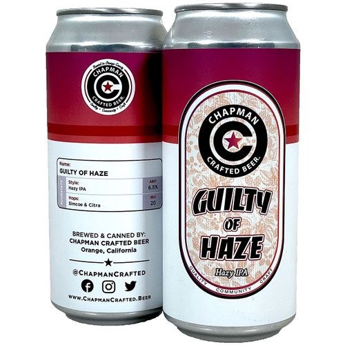 Chapman Guilty of Haze Hazy IPA 4pk Cans