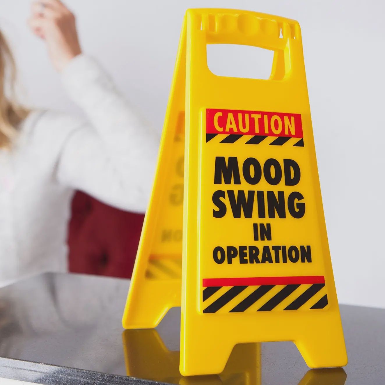 Mood Swing Desk Warning Sign
