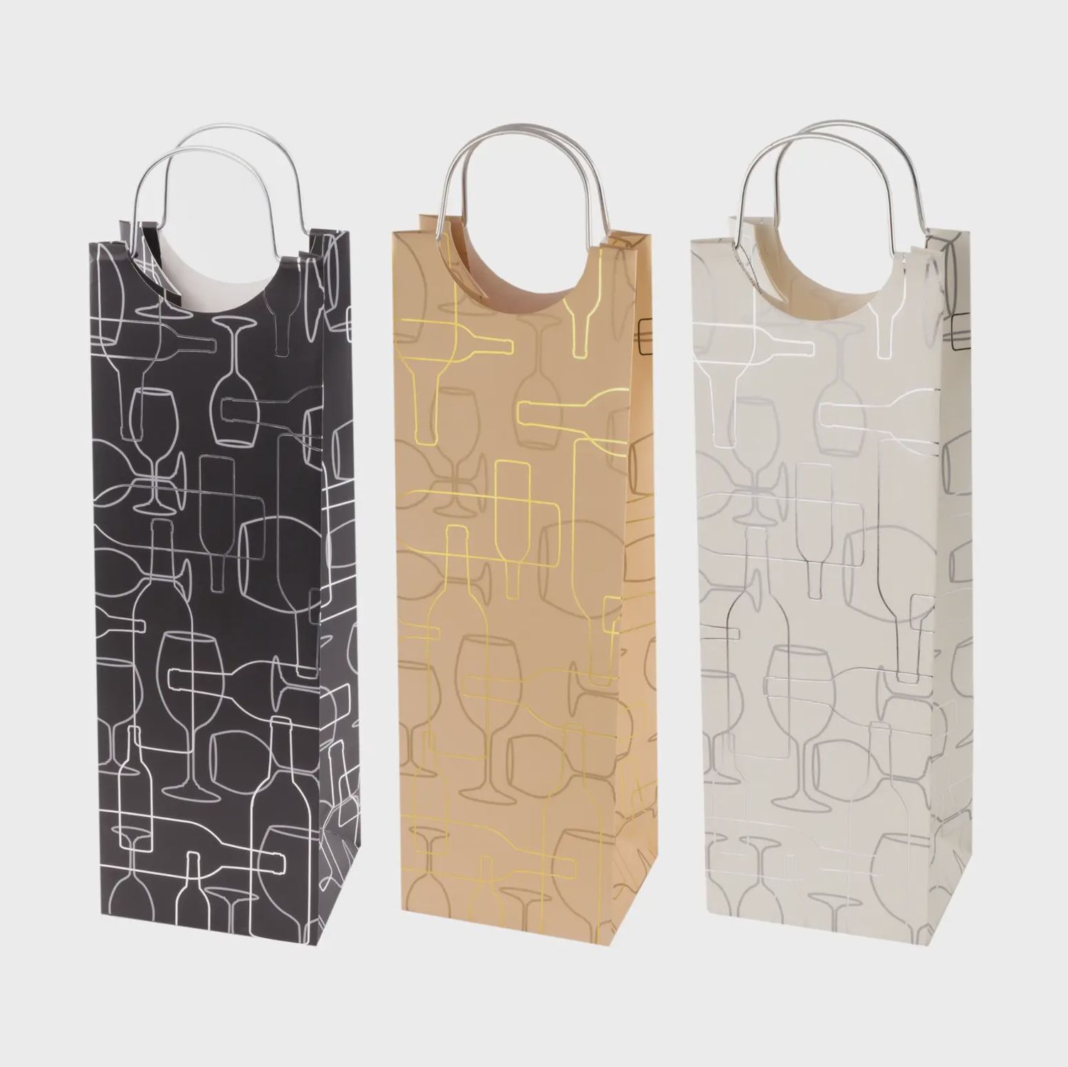 Wine Silhouette Wine Bags Single Bottle