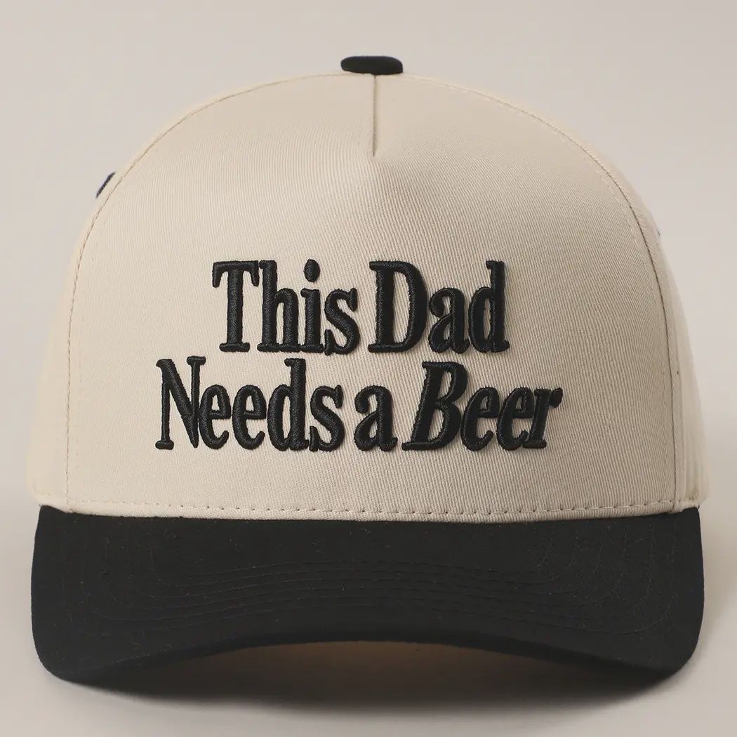 THIS DAD NEEDS A BEER Embroidered Two-Tone Trucker Hat